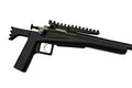 Black firearm on a white background