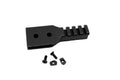 Black rail with screws on a white background