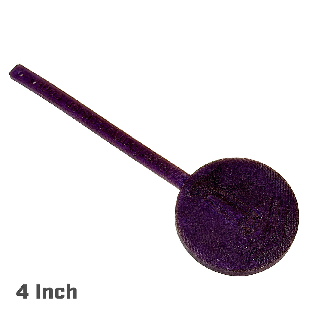 A single purple target with a round head and long handle, shown on a plain white background with a '4 Inch' size label in the bottom-left corner.