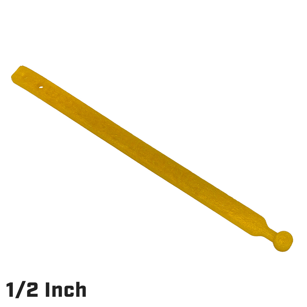 A single yellow target shown diagonally on a white background, with the text '1/2 Inch' in the lower left corner.