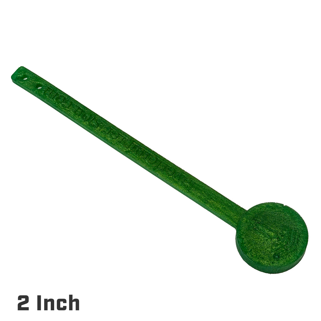 A single greentarget with a round end, shown diagonally on a white background with '2 Inch' text in the bottom-left corner.